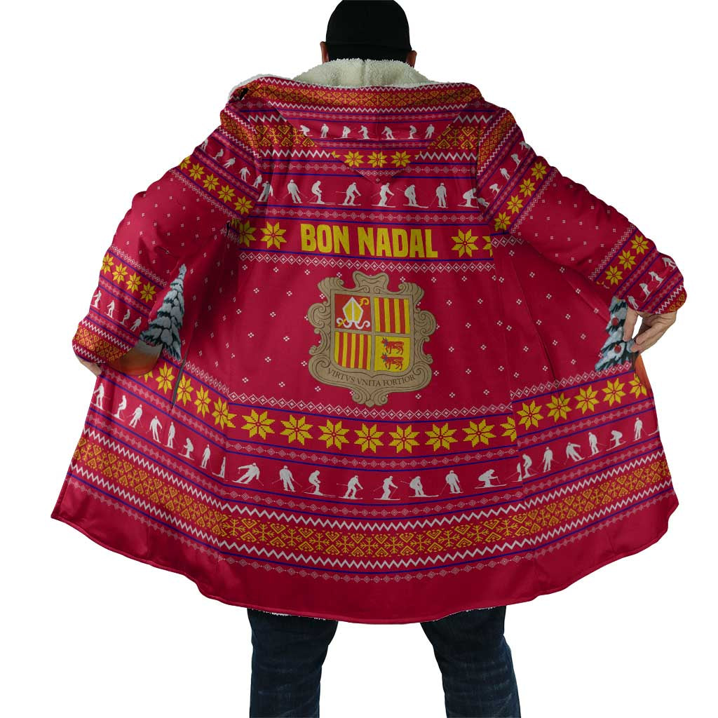 Bon Nadal Andorra Christmas Cloak with Fox Snowy Trees and Andorran Flag - Wonder Print Shop