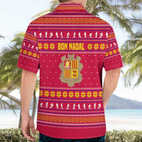 Bon Nadal Andorra Christmas Hawaiian Shirt with Fox Snowy Trees and Andorran Flag - Wonder Print Shop