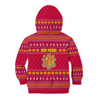 Bon Nadal Andorra Christmas Kid Hoodie with Fox Snowy Trees and Andorran Flag - Wonder Print Shop