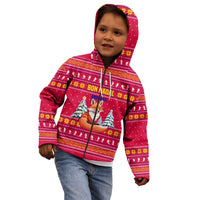 Bon Nadal Andorra Christmas Kid Hoodie with Fox Snowy Trees and Andorran Flag - Wonder Print Shop