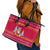 Bon Nadal Andorra Christmas Leather Tote Bag with Fox Snowy Trees and Andorran Flag - Wonder Print Shop
