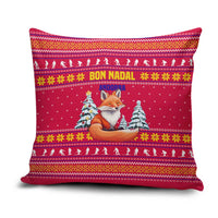 Bon Nadal Andorra Christmas Pillow Cover with Fox Snowy Trees and Andorran Flag - Wonder Print Shop