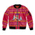 Bon Nadal Andorra Christmas Sleeve Zip Bomber Jacket with Fox Snowy Trees and Andorran Flag - Wonder Print Shop