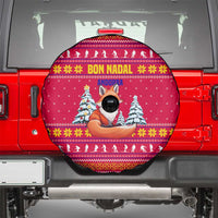 Bon Nadal Andorra Christmas Spare Tire Cover with Fox Snowy Trees and Andorran Flag - Wonder Print Shop