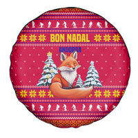 Bon Nadal Andorra Christmas Spare Tire Cover with Fox Snowy Trees and Andorran Flag - Wonder Print Shop