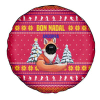 Bon Nadal Andorra Christmas Spare Tire Cover with Fox Snowy Trees and Andorran Flag - Wonder Print Shop