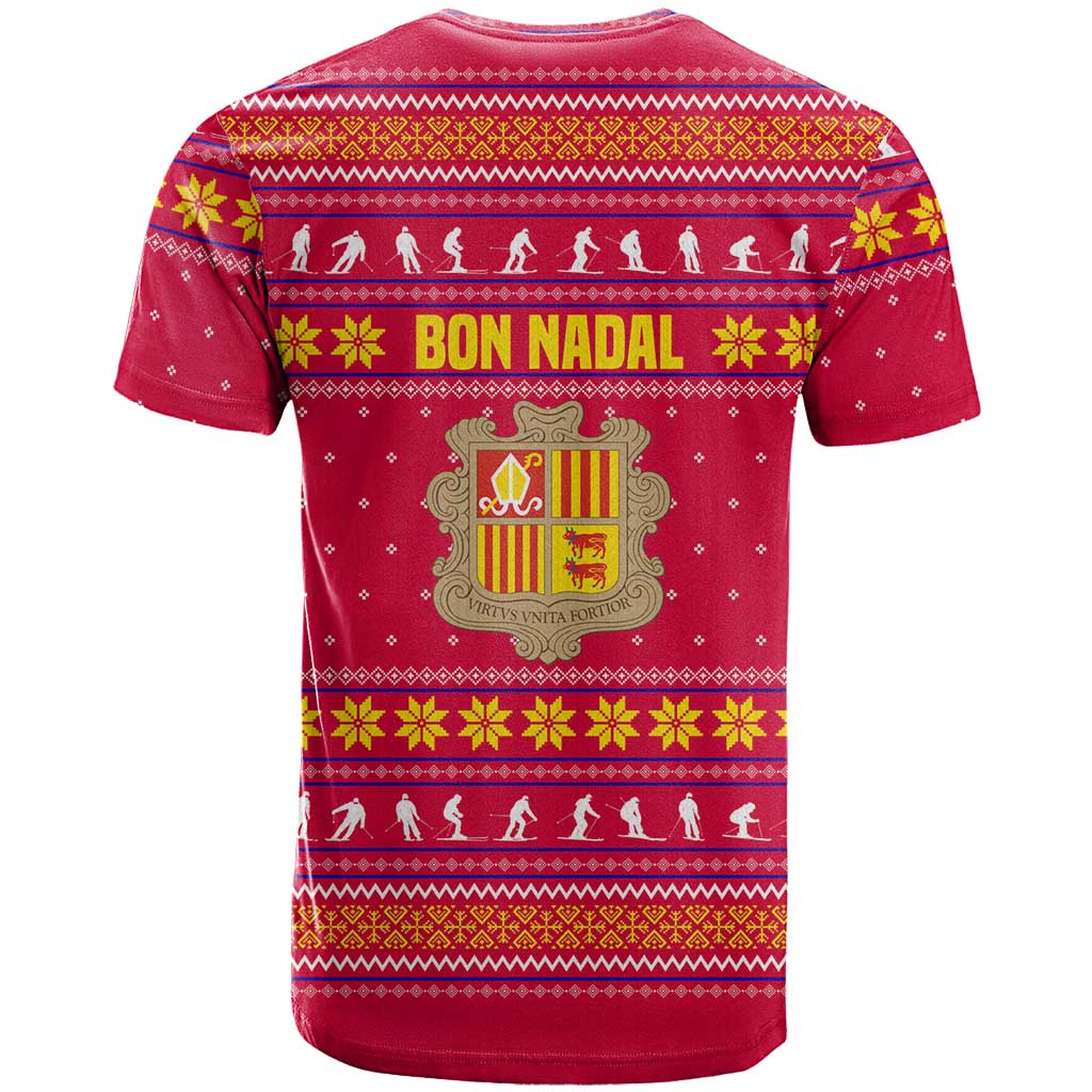 Bon Nadal Andorra Christmas T Shirt with Fox Snowy Trees and Andorran Flag - Wonder Print Shop