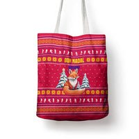 Bon Nadal Andorra Christmas Tote Bag with Fox Snowy Trees and Andorran Flag - Wonder Print Shop