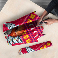 Bon Nadal Andorra Christmas Umbrella with Fox Snowy Trees and Andorran Flag - Wonder Print Shop