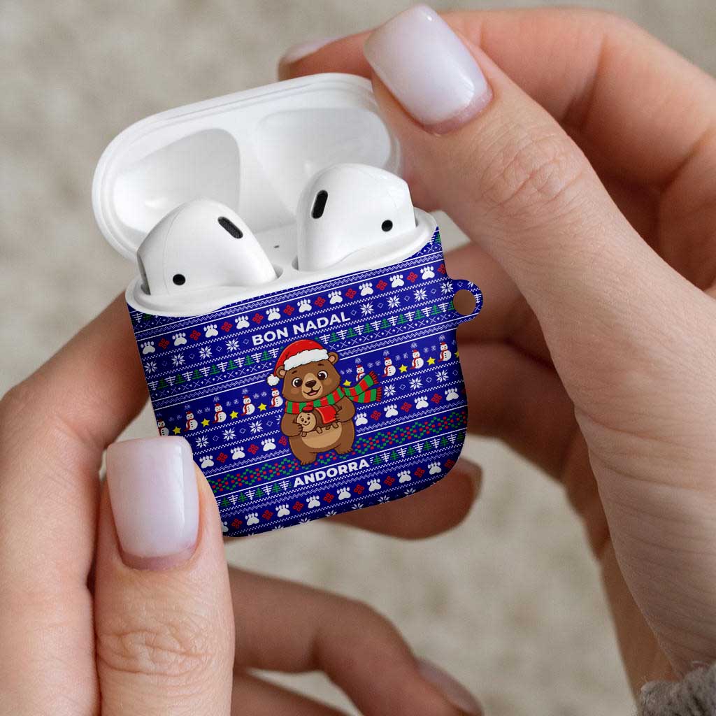 Bon Nadal Andorra Christmas AirPods Case Holiday Bear, Snowflakes, Paw Prints & Winter - Wonder Print Shop
