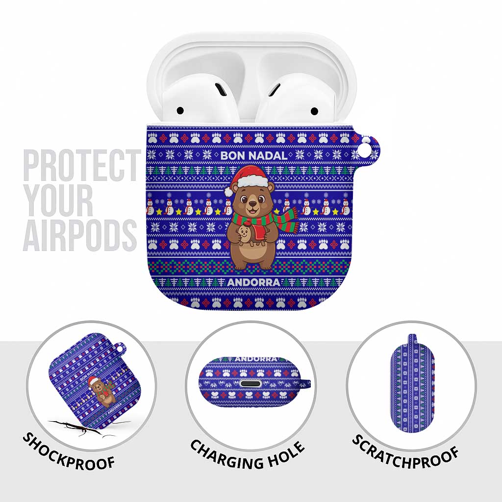 Bon Nadal Andorra Christmas AirPods Case Holiday Bear, Snowflakes, Paw Prints & Winter - Wonder Print Shop