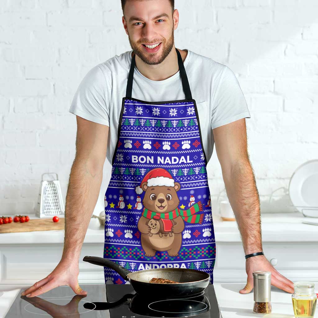Bon Nadal Andorra Christmas Apron Holiday Bear, Snowflakes, Paw Prints & Winter - Wonder Print Shop