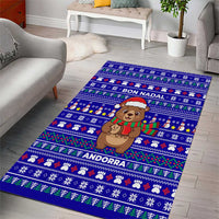 Bon Nadal Andorra Christmas Area Rug Holiday Bear, Snowflakes, Paw Prints & Winter - Wonder Print Shop