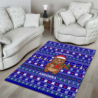 Bon Nadal Andorra Christmas Area Rug Holiday Bear, Snowflakes, Paw Prints & Winter - Wonder Print Shop