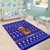 Bon Nadal Andorra Christmas Area Rug Holiday Bear, Snowflakes, Paw Prints & Winter - Wonder Print Shop