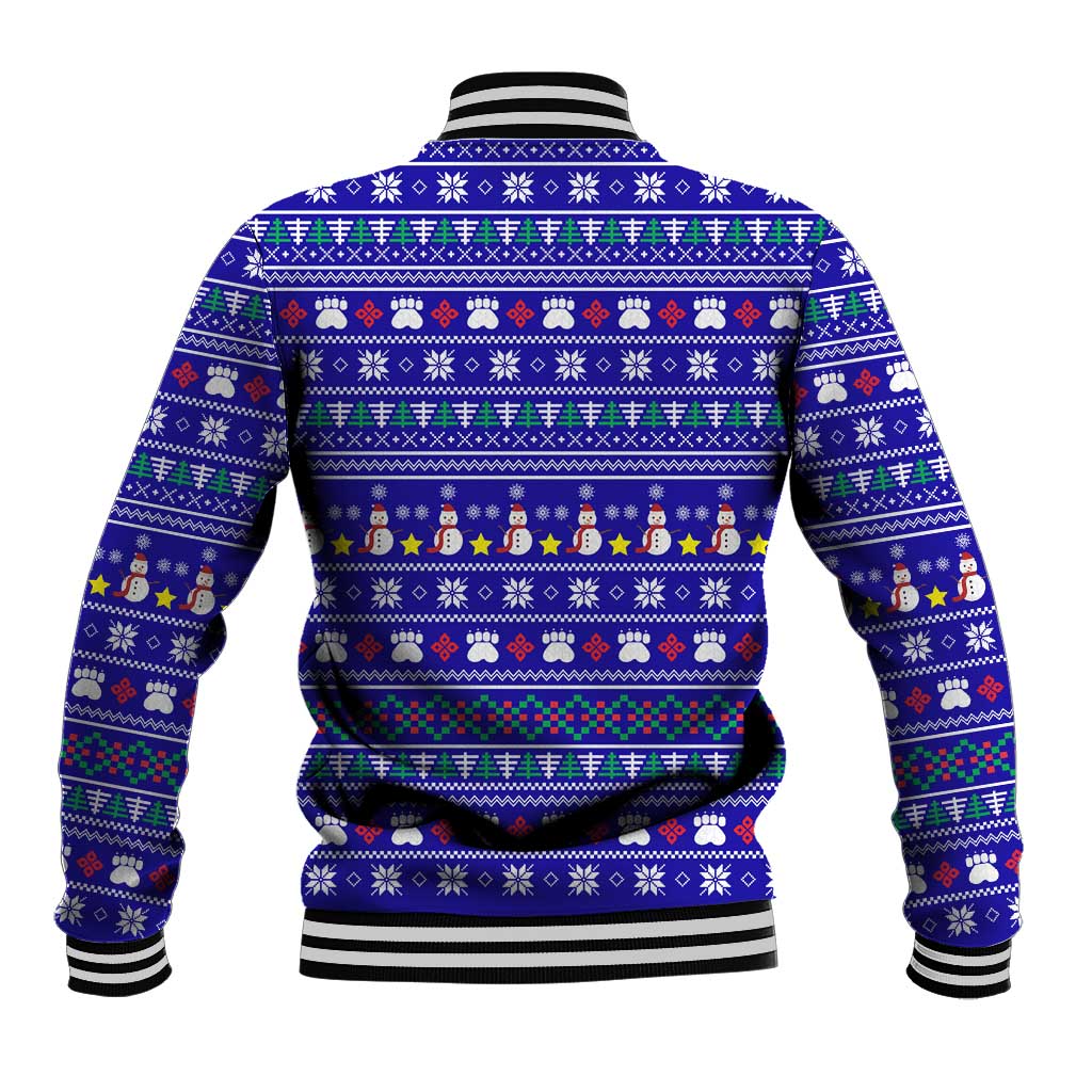 Bon Nadal Andorra Christmas Baseball Jacket Holiday Bear, Snowflakes, Paw Prints & Winter - Wonder Print Shop