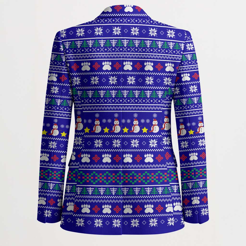 Bon Nadal Andorra Christmas Blazer Holiday Bear, Snowflakes, Paw Prints & Winter - Wonder Print Shop