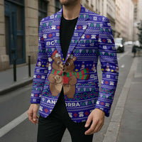 Bon Nadal Andorra Christmas Blazer Holiday Bear, Snowflakes, Paw Prints & Winter - Wonder Print Shop