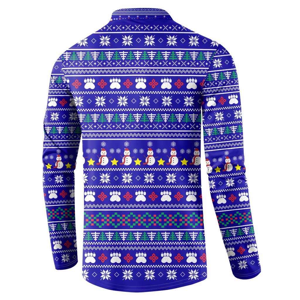 Bon Nadal Andorra Christmas Button Sweatshirt Holiday Bear, Snowflakes, Paw Prints & Winter - Wonder Print Shop