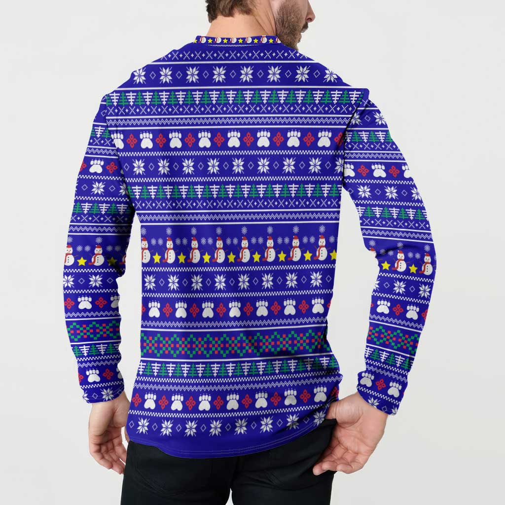 Bon Nadal Andorra Christmas Button Sweatshirt Holiday Bear, Snowflakes, Paw Prints & Winter - Wonder Print Shop