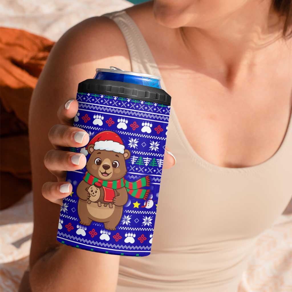 Bon Nadal Andorra Christmas 4 in 1 Can Cooler Tumbler Holiday Bear, Snowflakes, Paw Prints & Winter - Wonder Print Shop