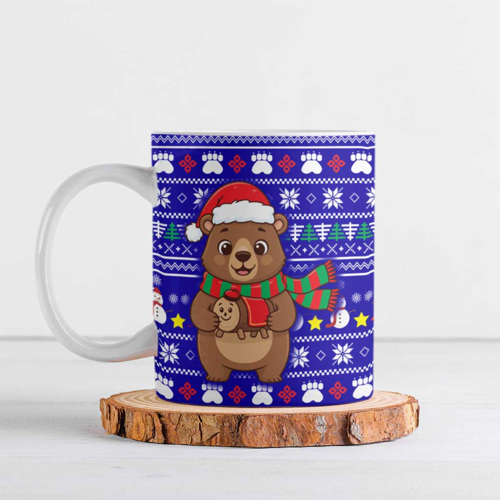 Bon Nadal Andorra Christmas Ceramic Mug Holiday Bear, Snowflakes, Paw Prints & Winter - Wonder Print Shop