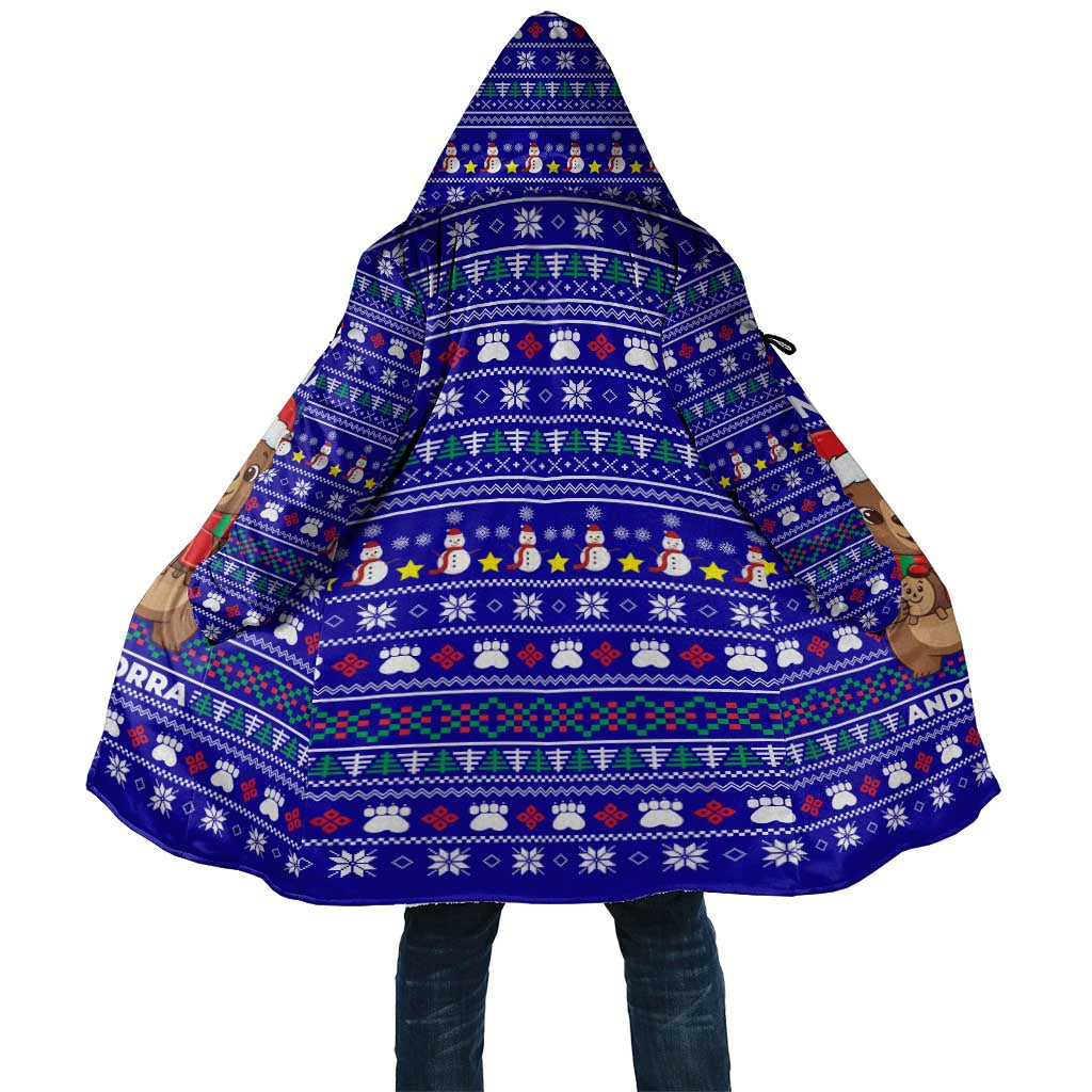 Bon Nadal Andorra Christmas Cloak Holiday Bear, Snowflakes, Paw Prints & Winter - Wonder Print Shop