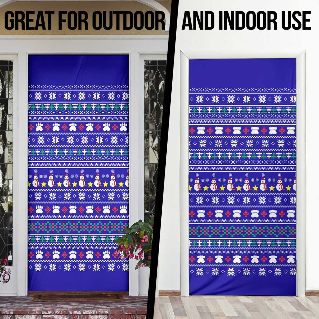 Bon Nadal Andorra Christmas Door Cover Holiday Bear, Snowflakes, Paw Prints & Winter - Wonder Print Shop