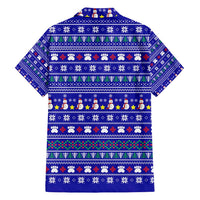 Bon Nadal Andorra Christmas Family Matching Off Shoulder Short Dress and Hawaiian Shirt Holiday Bear, Snowflakes, Paw Prints & Winter - Wonder Print Shop