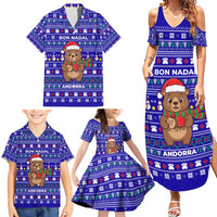 Bon Nadal Andorra Christmas Family Matching Summer Maxi Dress and Hawaiian Shirt Holiday Bear, Snowflakes, Paw Prints & Winter - Wonder Print Shop