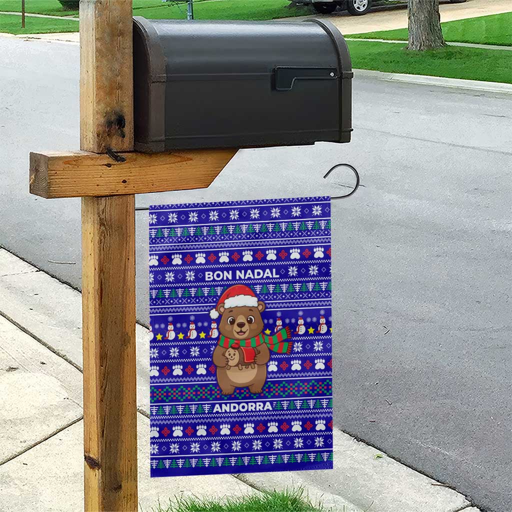 Bon Nadal Andorra Christmas Garden Flag Holiday Bear, Snowflakes, Paw Prints & Winter - Wonder Print Shop