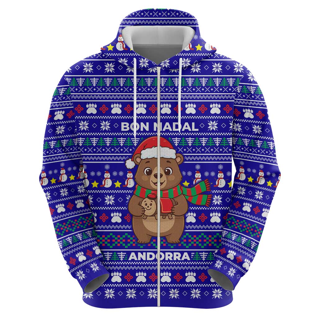 Bon Nadal Andorra Christmas Hoodie Holiday Bear, Snowflakes, Paw Prints & Winter - Wonder Print Shop