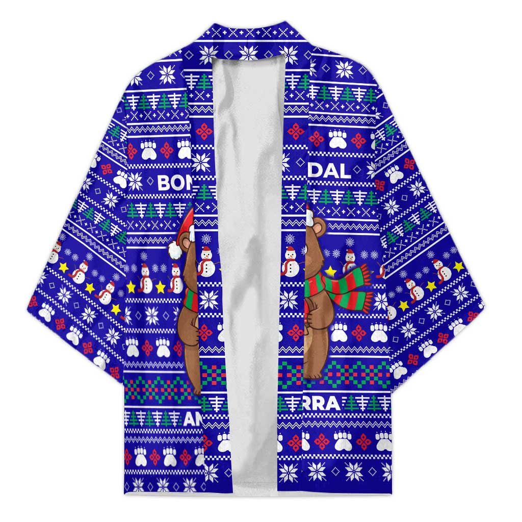 Bon Nadal Andorra Christmas Kimono Holiday Bear, Snowflakes, Paw Prints & Winter - Wonder Print Shop