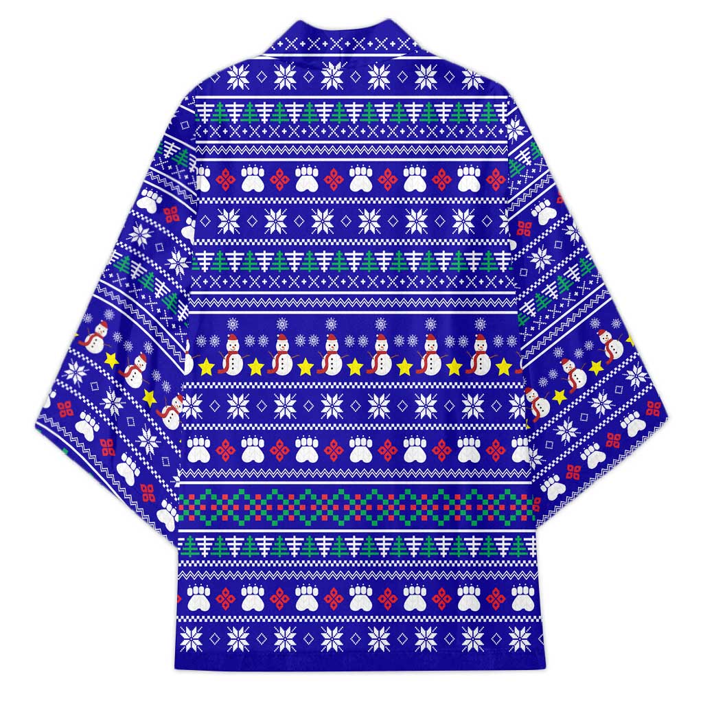 Bon Nadal Andorra Christmas Kimono Holiday Bear, Snowflakes, Paw Prints & Winter - Wonder Print Shop
