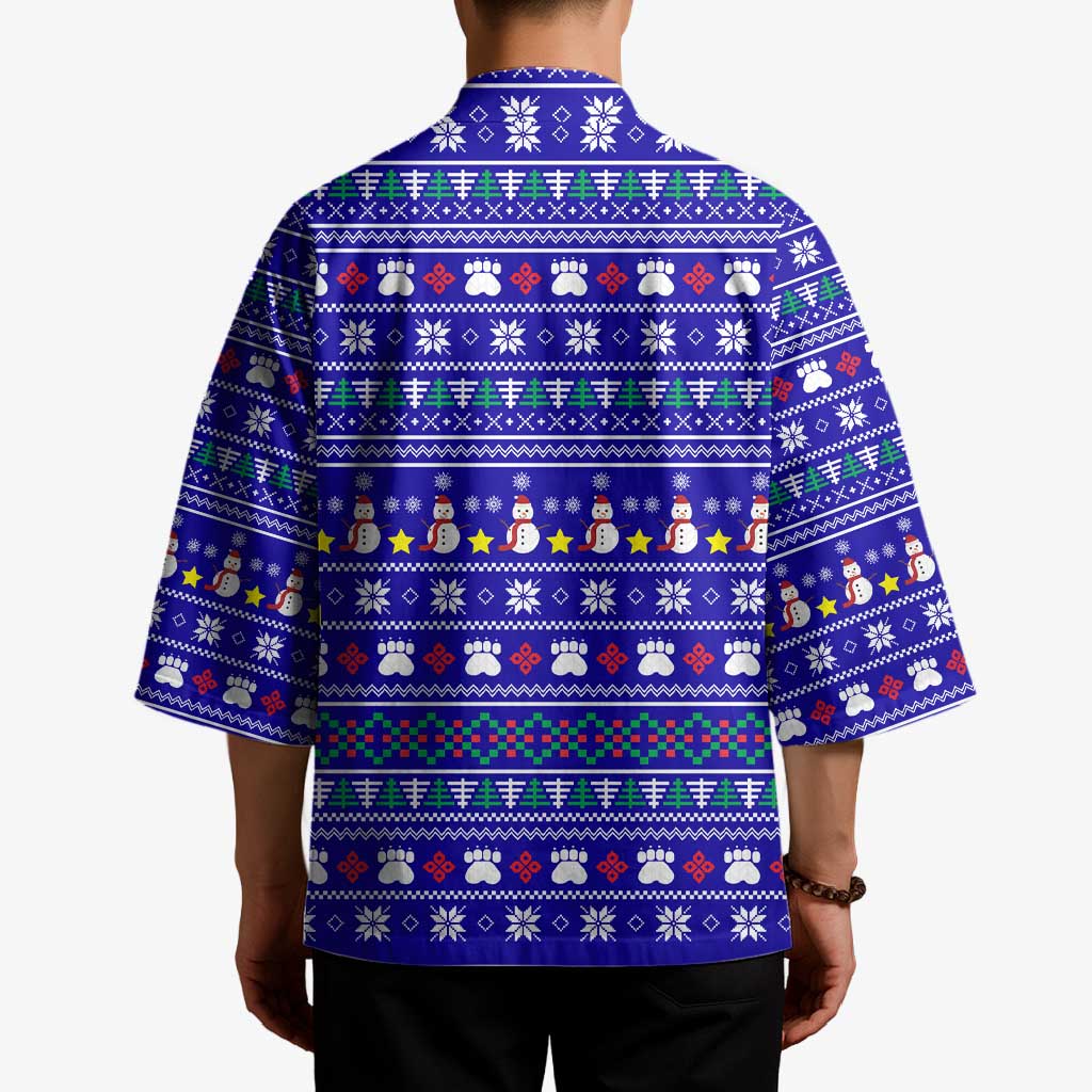 Bon Nadal Andorra Christmas Kimono Holiday Bear, Snowflakes, Paw Prints & Winter - Wonder Print Shop