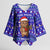 Bon Nadal Andorra Christmas Kimono Sleeve Blouse Holiday Bear, Snowflakes, Paw Prints & Winter - Wonder Print Shop