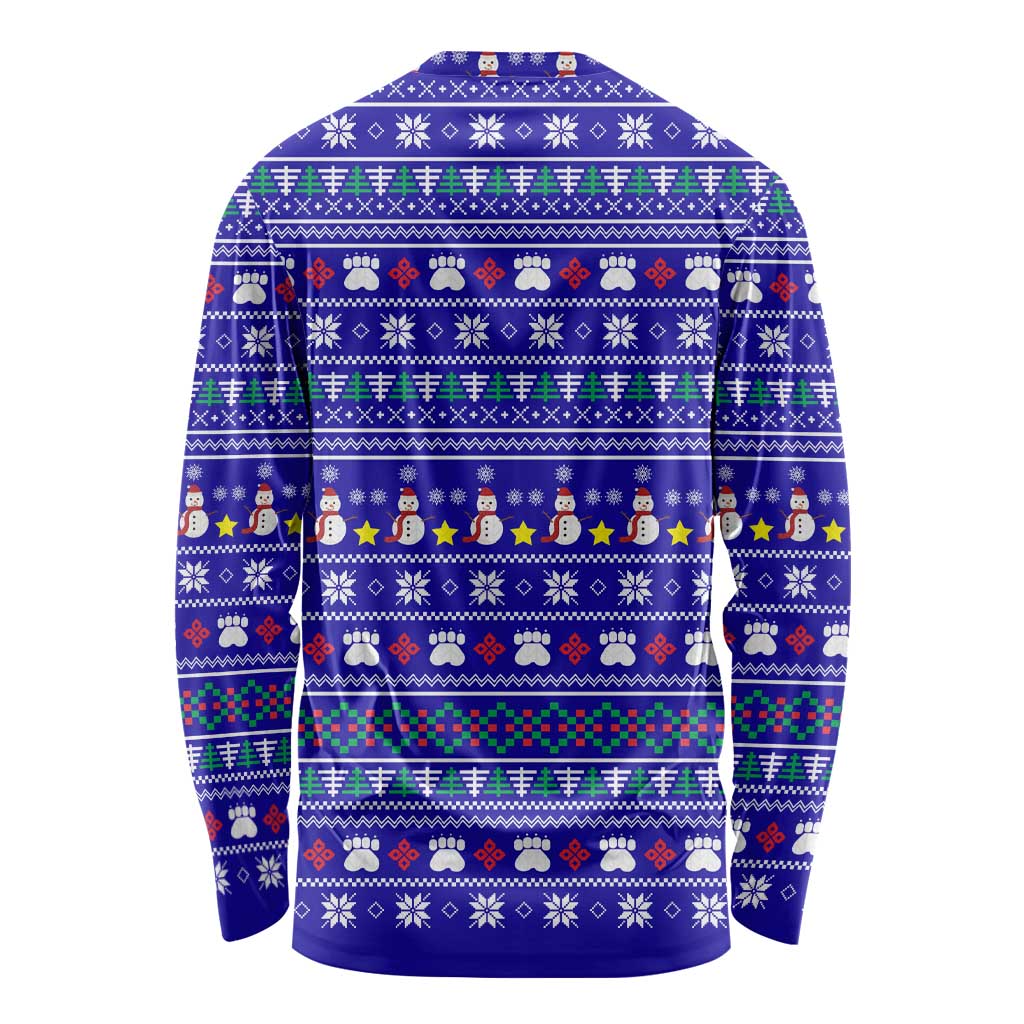 Bon Nadal Andorra Christmas Long Sleeve Shirt Holiday Bear, Snowflakes, Paw Prints & Winter - Wonder Print Shop