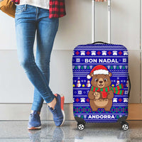 Bon Nadal Andorra Christmas Luggage Cover Holiday Bear, Snowflakes, Paw Prints & Winter - Wonder Print Shop