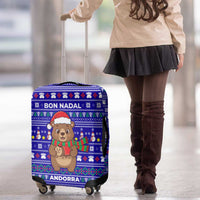 Bon Nadal Andorra Christmas Luggage Cover Holiday Bear, Snowflakes, Paw Prints & Winter - Wonder Print Shop