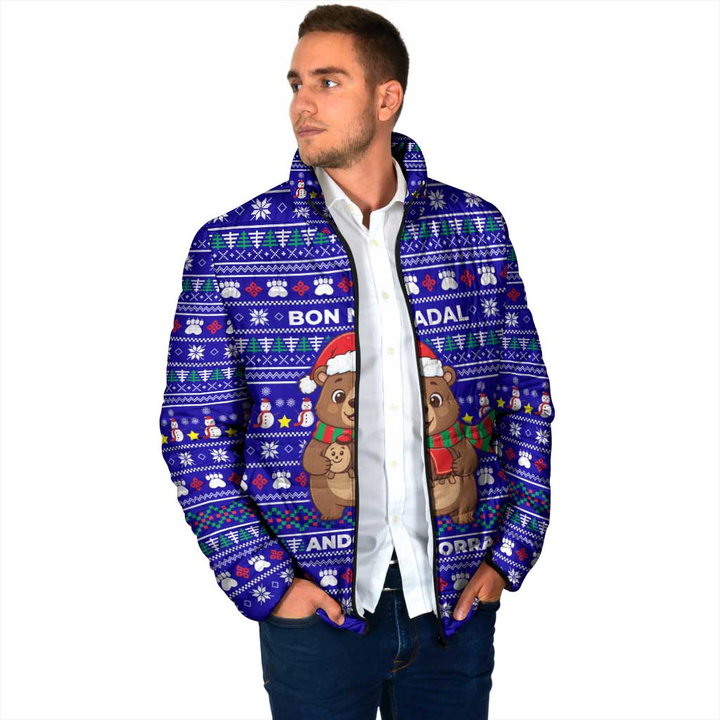 Bon Nadal Andorra Christmas Padded Jacket Holiday Bear, Snowflakes, Paw Prints & Winter - Wonder Print Shop