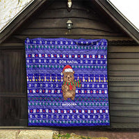 Bon Nadal Andorra Christmas Quilt Holiday Bear, Snowflakes, Paw Prints & Winter - Wonder Print Shop