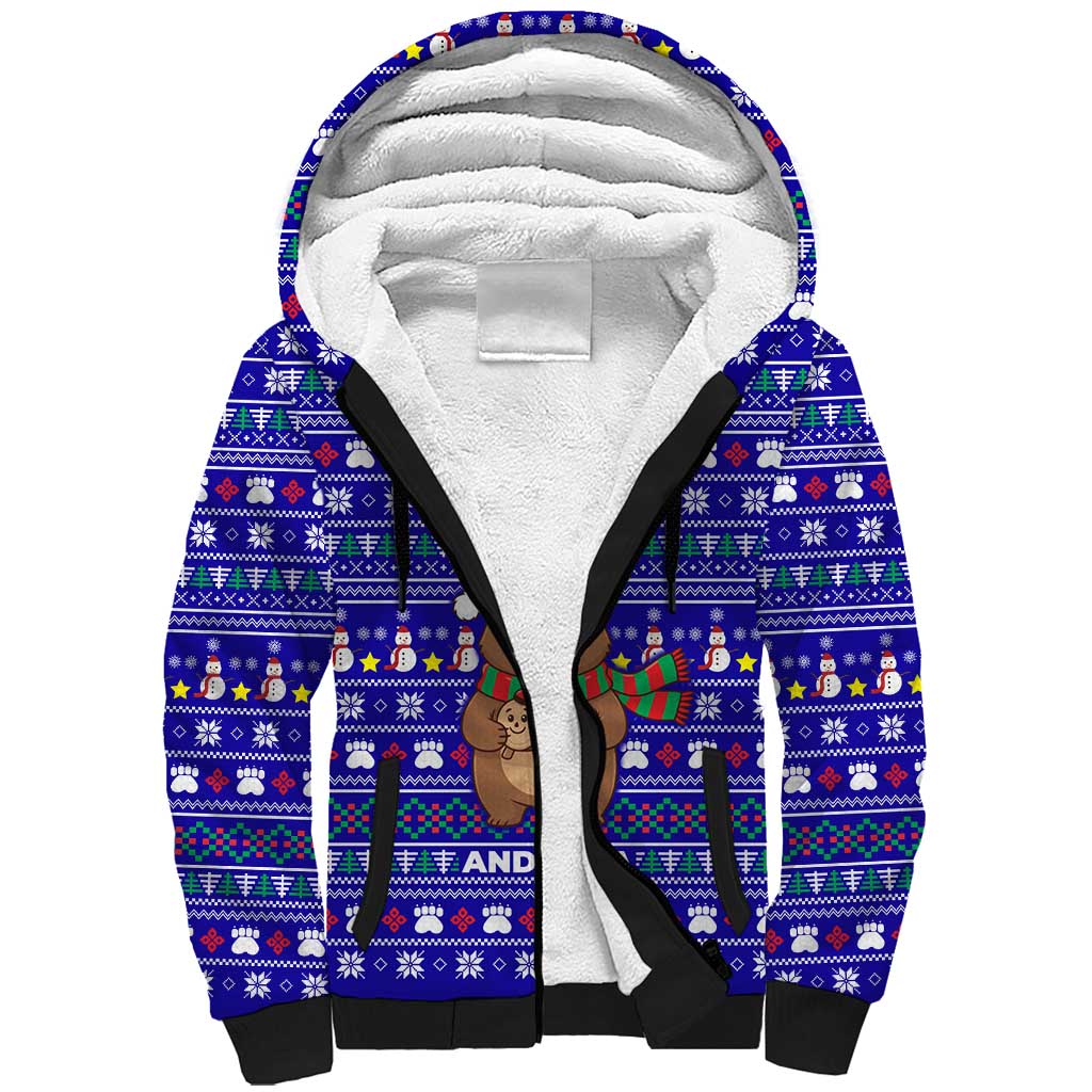 Bon Nadal Andorra Christmas Sherpa Hoodie Holiday Bear, Snowflakes, Paw Prints & Winter - Wonder Print Shop
