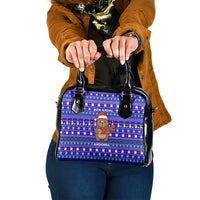 Bon Nadal Andorra Christmas Shoulder Handbag Holiday Bear, Snowflakes, Paw Prints & Winter - Wonder Print Shop