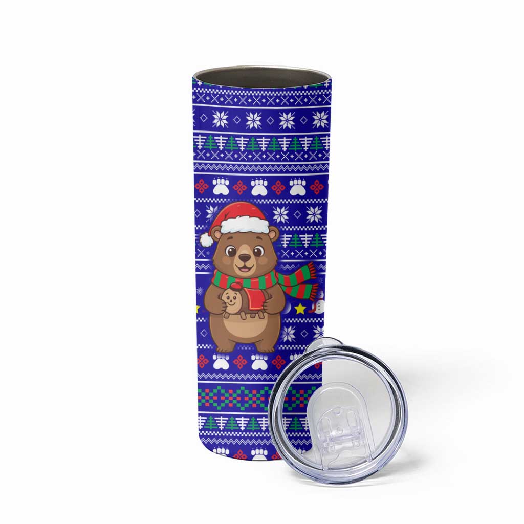 Bon Nadal Andorra Christmas Skinny Tumbler Holiday Bear, Snowflakes, Paw Prints & Winter - Wonder Print Shop