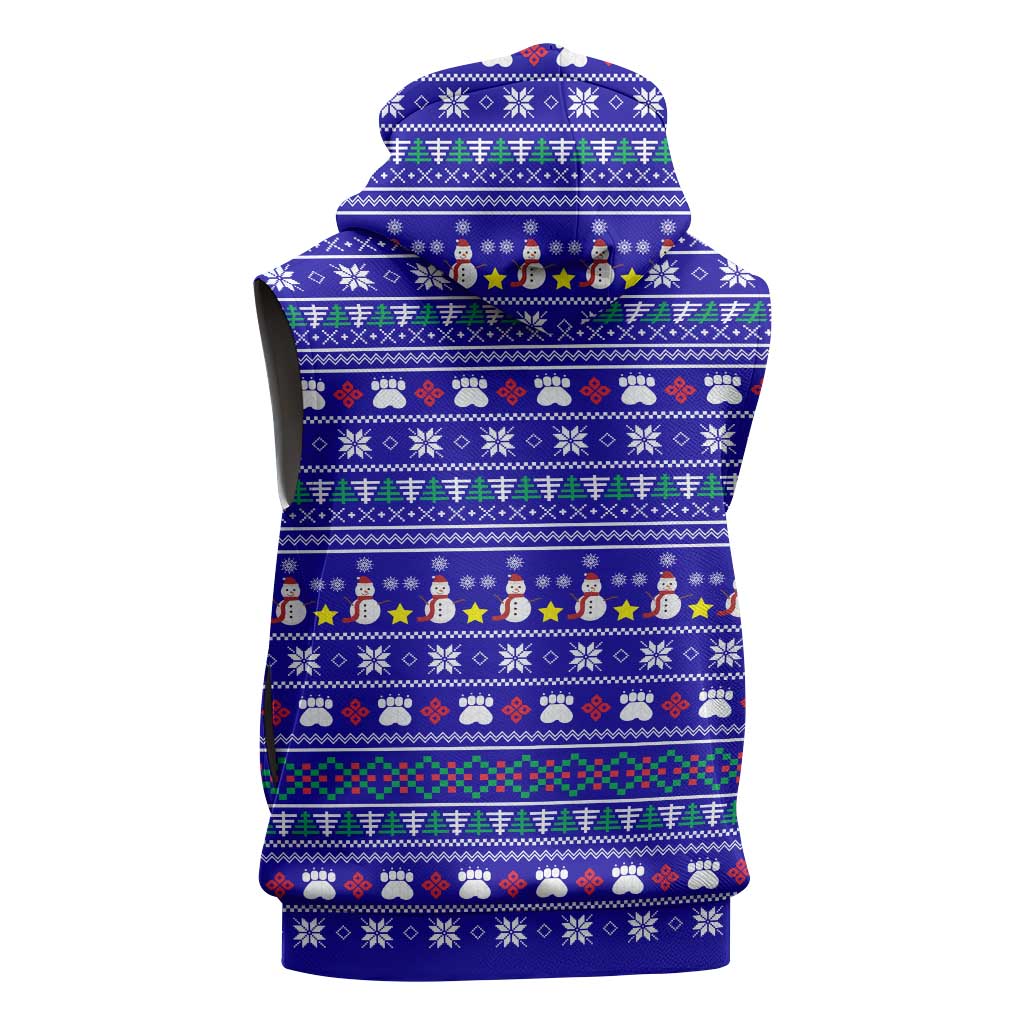 Bon Nadal Andorra Christmas Sleeveless Hoodie Holiday Bear, Snowflakes, Paw Prints & Winter - Wonder Print Shop