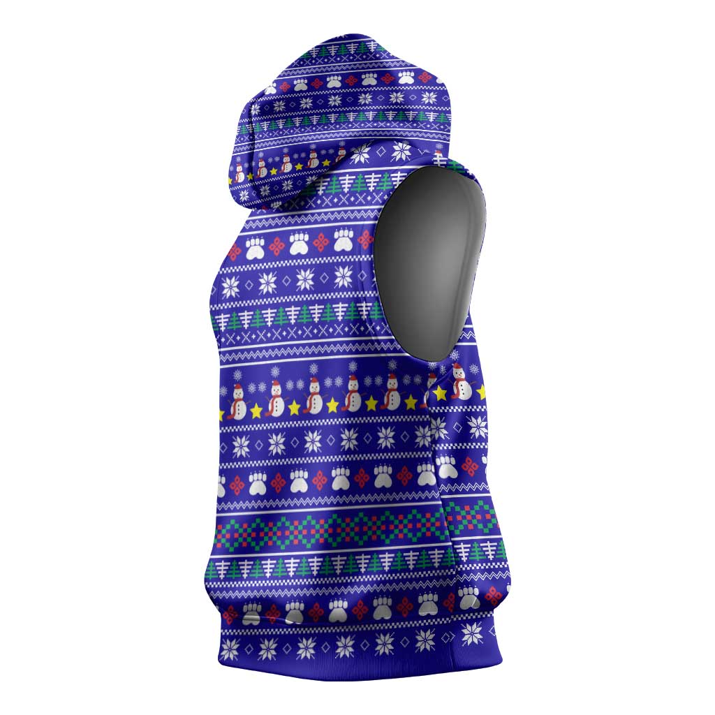 Bon Nadal Andorra Christmas Sleeveless Hoodie Holiday Bear, Snowflakes, Paw Prints & Winter - Wonder Print Shop