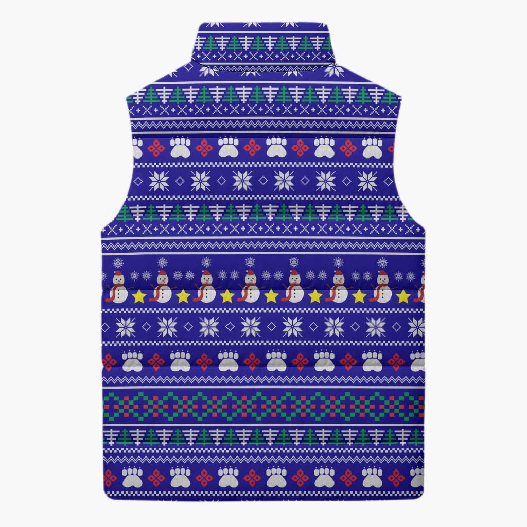 Bon Nadal Andorra Christmas Sleeveless Puffer Jacket Holiday Bear, Snowflakes, Paw Prints & Winter - Wonder Print Shop