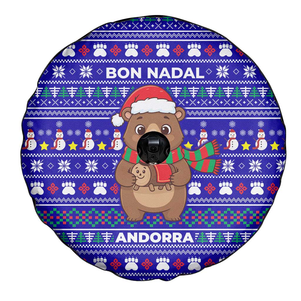 Bon Nadal Andorra Christmas Spare Tire Cover Holiday Bear, Snowflakes, Paw Prints & Winter - Wonder Print Shop