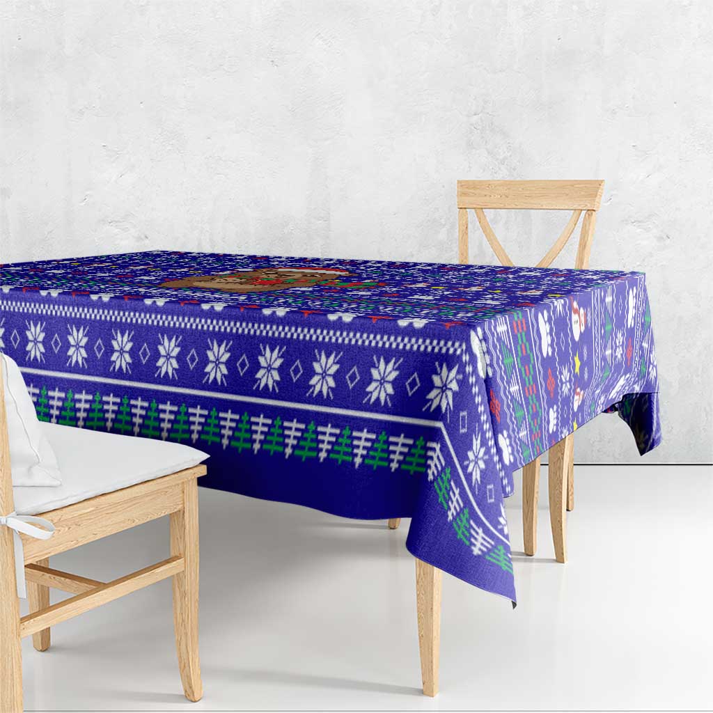 Bon Nadal Andorra Christmas Tablecloth Holiday Bear, Snowflakes, Paw Prints & Winter - Wonder Print Shop