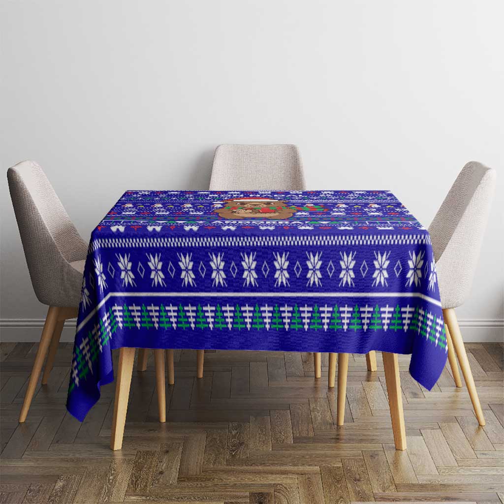Bon Nadal Andorra Christmas Tablecloth Holiday Bear, Snowflakes, Paw Prints & Winter - Wonder Print Shop